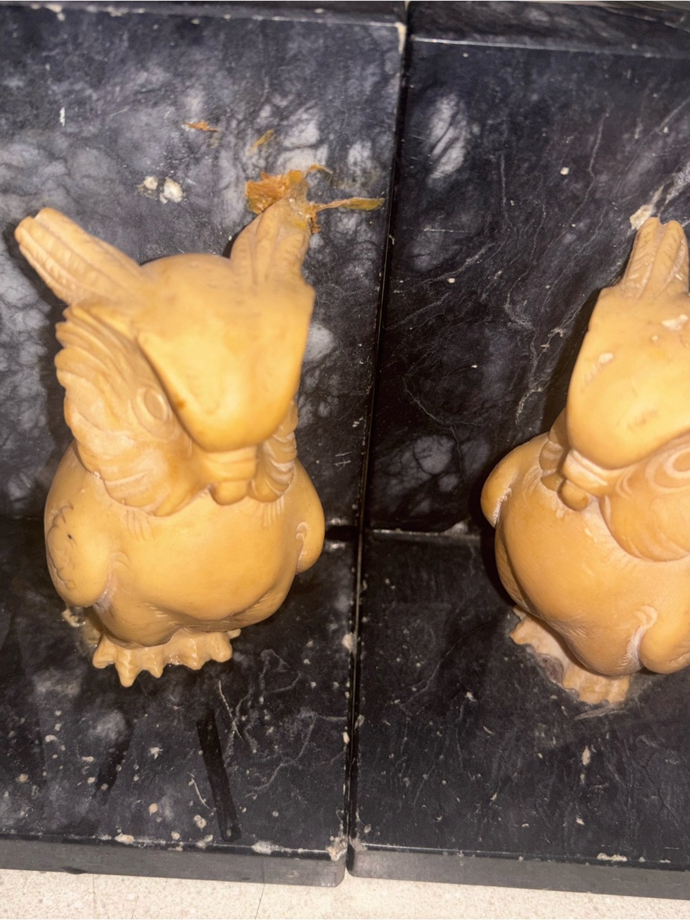 Decorative marble plated book ends. See description